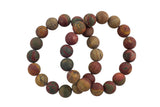 Natural Matte Picasso Jasper Bracelet Smooth Round Size 6mm and 8mm- Handmade In USA- approx. 7" Bracelet Crystal Bracelet