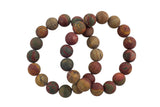 Natural Matte Picasso Jasper Bracelet Smooth Round Size 6mm and 8mm- Handmade In USA- approx. 7" Bracelet Crystal Bracelet