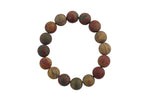 Natural Matte Picasso Jasper Bracelet Smooth Round Size 6mm and 8mm- Handmade In USA- approx. 7" Bracelet Crystal Bracelet