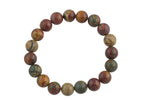 Picasso Jasper Smooth Round Size 6mm and 8mm- Handmade In USA- approx. 7" Bracelet Crystal Bracelet