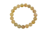 Natural Citrine- Bracelet Smooth Round Size 10mm and 12mm- Handmade In USA- approx. 7”-7.5" Bracelet Crystal Bracelet- LGS