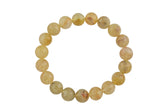 Natural Citrine- Bracelet Smooth Round Size 10mm and 12mm- Handmade In USA- approx. 7”-7.5" Bracelet Crystal Bracelet- LGS