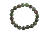 Natural Green Caldrite Faceted Round Size 6mm and 8mm- Handmade In USA- approx. 7" Bracelet Crystal Bracelet