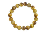 Golden Tiger Eye - Bracelet Smooth Round Size 10mm and 12mm- Handmade In USA- approx. 7-7.5" Bracelet Crystal Bracelet- LGS