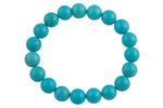 Turquoise Bracelet Smooth Round Size 6mm and 8mm- Handmade In USA- approx. 7" Bracelet Crystal Bracelet