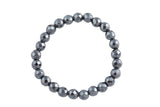 Hematite Bracelet Faceted Round Size 6mm and 8mm- Handmade In USA Natural Gemstone Bracelets - Handmade Jewelry - approx. 7"