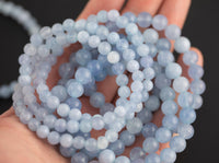 Aquamarine Jade Bracelet Stretchy String Bracelet Natural Gemstone Crystal Bracelets Pre-charged Handmade Jewelry Bracelet Crystal Bracelet