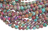 Purple AFRICAN Sea Sediment Jasper smooth round sizes, 4mm, 6mm, 8mm, 10mm, 12mm- Full 15.5 Inch Strand- Wholesale Price Smooth