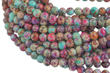 Purple AFRICAN Sea Sediment Jasper smooth round sizes, 4mm, 6mm, 8mm, 10mm, 12mm- Full 15.5 Inch Strand- Wholesale Price Smooth