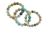 Natural Amazonite Smooth Round Size 6mm and 8mm- Handmade In USA- approx. 7" Bracelet Crystal Bracelet