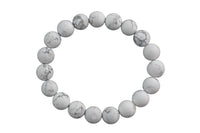 White Howlite- BRACELETS NATURAL Gemstone 8mm Matte Stackable Round Gemstone Jade Bracelets - Handmade - WHOLESALE - 8mm 7” - 7.5" Bracelet