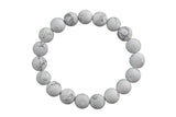 White Howlite- BRACELETS NATURAL Gemstone 8mm Matte Stackable Round Gemstone Jade Bracelets - Handmade - WHOLESALE - 8mm 7” - 7.5" Bracelet