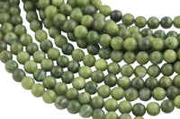 Natural African Olive Green Jade Beads 4mm 6mm 8mm 10mm Round Beads 15.5" Strand Gemstone Beads