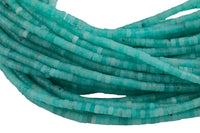 Aqua Quartz Heishi Discs Beads 2x4mm 3x6mm 15.5" Strand