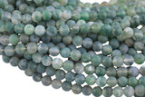 AAA Natural Matte Green Moss Agate Round Beads 4mm Round Beads 6mm Round Beads 8mm Round Beads Green Gemstone Spheres 15.5" Strand