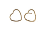 Gold Filled Sparkly Wire Heart Earring Stud- 14/20 Gold Filled- USA Product- 10mm Stud