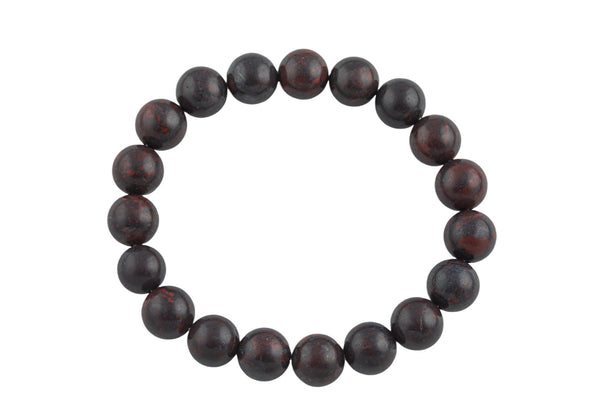 Natural Saffron Jasper Bracelet Smooth Round Size 6mm and 8mm- Handmade In USA- approx. 7" Bracelet Crystal Bracelet