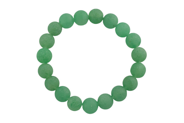 Green Aventurine Matte Round Size 6mm and 8mm- Handmade In USA- approx. 7" Bracelet Crystal Bracelet