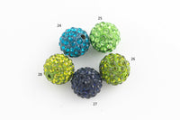 10pcs 12mm Loose Shambala Pave Rhinestone Crystal Diamond Clay Pave Beads