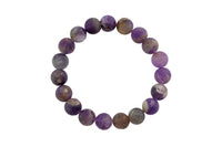 Natural Flower Amethyst - Bracelet Size 10mm and 12mm- Handmade In USA- approx. 7-7.5" Bracelet Crystal Bracelet- LGS