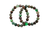 Mongolian Jade Round Size 6mm 8mm 10mm- Handmade In USA- approx. 7" Bracelet Crystal Bracelet