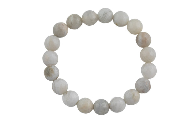 Natural Phoenix Agate Faceted Round Size 10mm and 12mm- Handmade In USA- approx. 7-7.5" Bracelet Crystal Bracelet- LGS