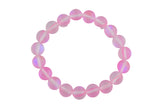 Mystic Aura Quartz Bracelet Matte Round Size 6mm and 8mm - Handmade In USA - Gemstone Crystal Bracelets - Handmade Jewelry - approx. 7"