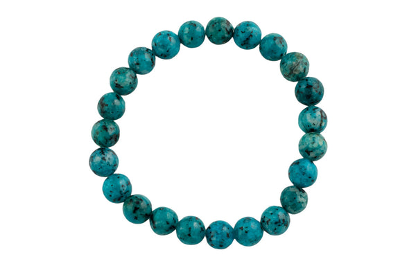 Bracelet Natural Burmese Turquoise Bracelets 8mm Stackable Round Natural Gemstone Crystal Bracelets - Handmade - 7.5" Bracelet