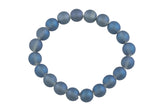 Matte Blue Quartz Bracelet Round Size 6mm and 8mm Handmade In USA Natural Gemstone Crystal Bracelets Handmade Jewelry - approx. 7"