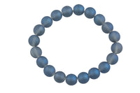 Matte Blue Quartz Bracelet Round Size 6mm and 8mm Handmade In USA Natural Gemstone Crystal Bracelets Handmade Jewelry - approx. 7"