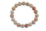 Pink Moonstone - BRACELETS NATURAL Gemstone 8mm Matte Stackable Round Gemstone- Handmade - WHOLESALE - 8mm 7” - 7.5" Bracelet
