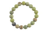 Lime Silver Leaf Jasper Smooth Round Size 10mm and 12mm- Handmade In USA- approx. 7-7.5" Bracelet Crystal Bracelet- LGS