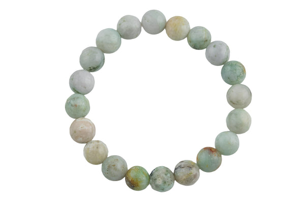 Natural Mongolian Jade Bracelet Round Size 6mm 8mm 10mm Handmade In USA Natural Gemstone Crystal Bracelets Handmade Jewelry - approx. 7"