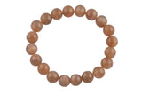 Pinkish Moonstone Smooth Round Size 6mm and 8mm Handmade In USA Natural Gemstone Crystal Bracelets Handmade Jewelry - approx. 7"