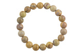 Flower Jasper Smooth Round Size 10mm and 12mm- Handmade In USA- approx. 7-7.5" Bracelet Crystal Bracelet- LGS