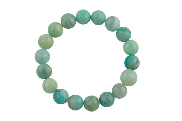 Natural Amazonite Smooth Round Size 6mm and 8mm- Handmade In USA- approx. 7" Bracelet Crystal Bracelet