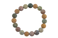 Natural Saddle Jasper Matte Round Size 10mm and 12mm- Handmade In USA- approx. 7-7.5" Bracelet Crystal Bracelet- LGS