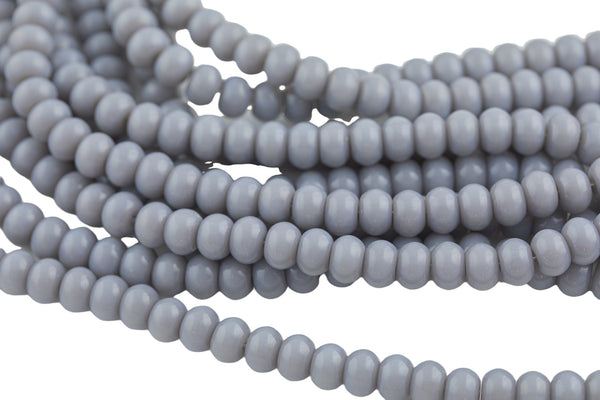 7x10mm Crystal Smooth Roundel 1 or 2 or 5 or 10 STRANDS- 16 Inch Strand- Solid Gray