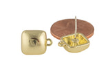 18kt Gold Earring Sterling Stud Finding - Square- 10mm