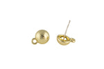 18kt Gold Earring Sterling Stud Finding - Coin - 8mm