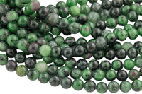 Natural Ruby Zoisite 4mm 6mm 8mm 10mm Round Beads 15.5" Strand