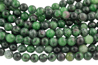 Natural Ruby Zoisite 4mm 6mm 8mm 10mm Round Beads 15.5" Strand