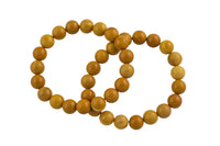 Natural Mustard Jasper- Bracelet Smooth Round Size 10mm and 12mm- Handmade In USA- approx. 7-7.5" Bracelet Crystal Bracelet- LGS