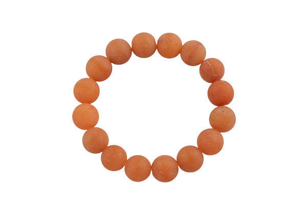 Orange Aventurine Bracelet Round Size 6mm and 8mm Handmade In USA Natural Gemstone Crystal Bracelets - Handmade Jewelry - approx. 7"