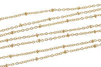 2mm Bead Satellite Chain 18k Gold Oval Chain- By the Yard