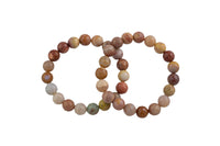 Natural Mookaite- Bracelet Facted Round Size 10mm and 12mm- Handmade In USA- approx. 7-7.5" Bracelet Crystal Bracelet- LGS