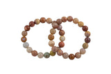 Natural Mookaite- Bracelet Facted Round Size 10mm and 12mm- Handmade In USA- approx. 7-7.5" Bracelet Crystal Bracelet- LGS