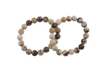 Brown Zebra Jasper Faceted Round Size 6mm and 8mm- Handmade In USA- approx. 7" Bracelet Crystal Bracelet