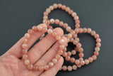 Sunstone Jade Bracelet Round Size 6mm and 8mm Handmade In USA Natural Gemstone Crystal Bracelets Handmade Jewelry - approx. 7"
