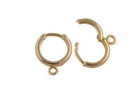 4 pcs 14k GF Hoop huggie one touch w/ open link Lever Hoop earring making, 12mm, 14mm Earring Charm Making Findings Huggies